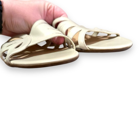 Naturalizer Beige Leather Open Toe Strappy Slip‎ On Heel Sandals Sz 8 - Picture 4 of 12